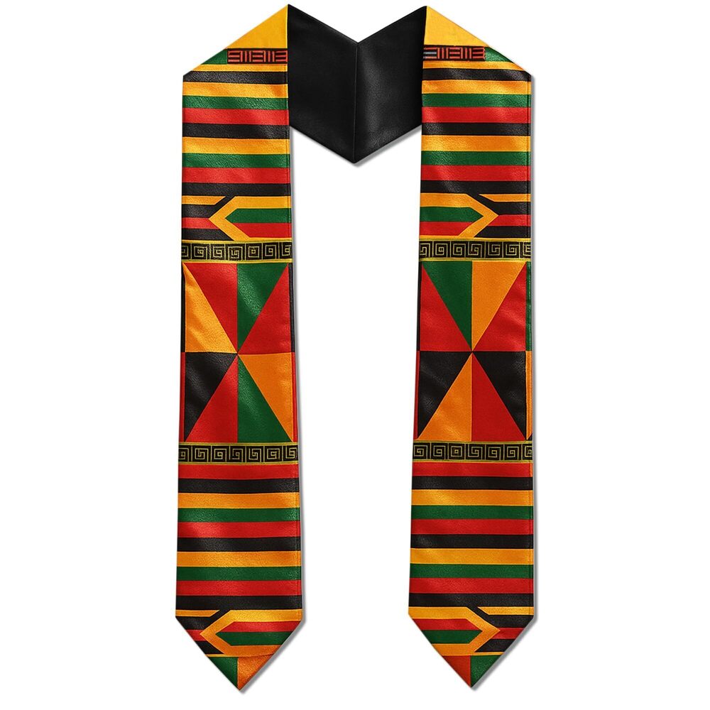 7146 Adult Graduation Stole - Traditional African Kente Design | 60” Long